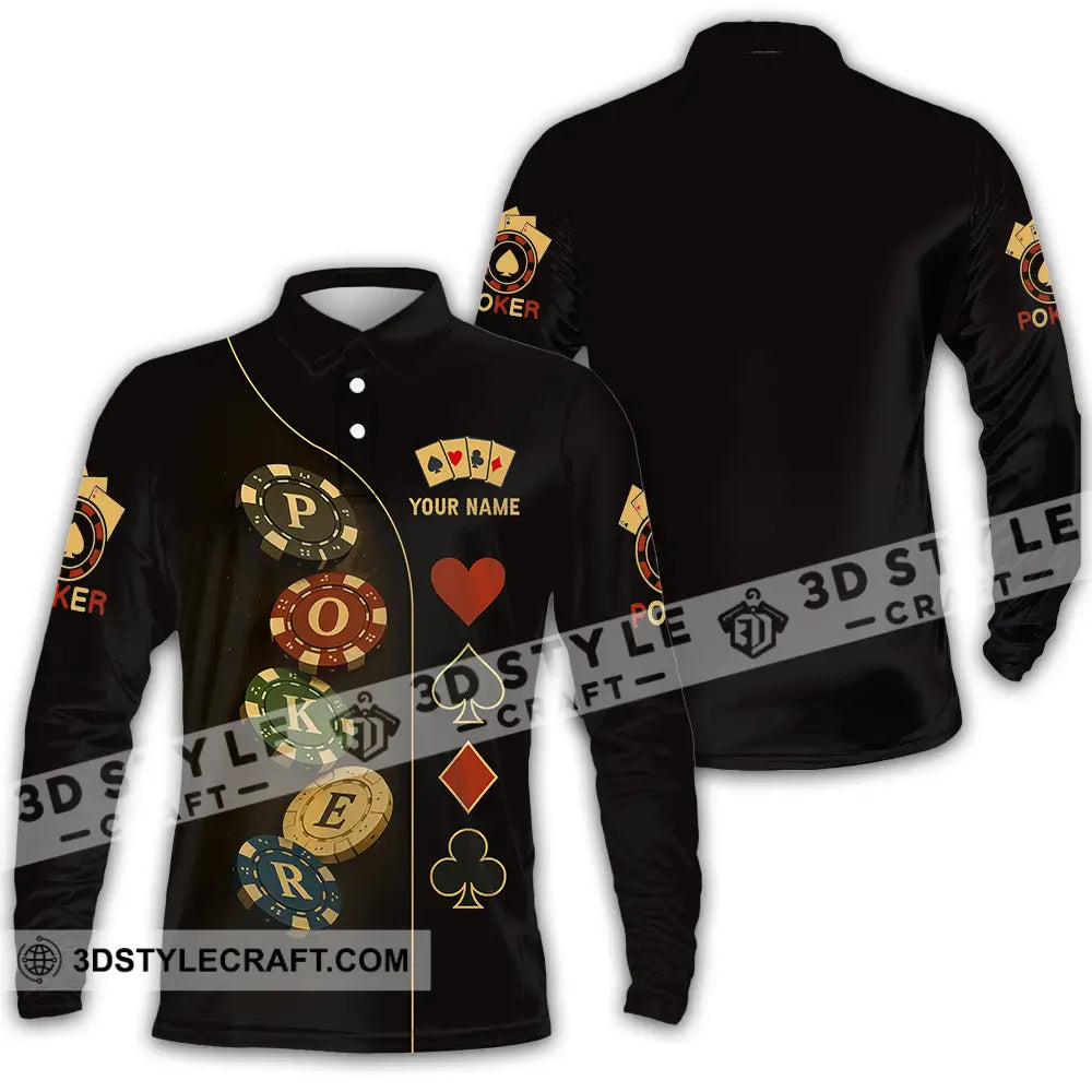 Unisex Shirt - Custom Poker Shirt Long Sleeve Polo / S T-shirt