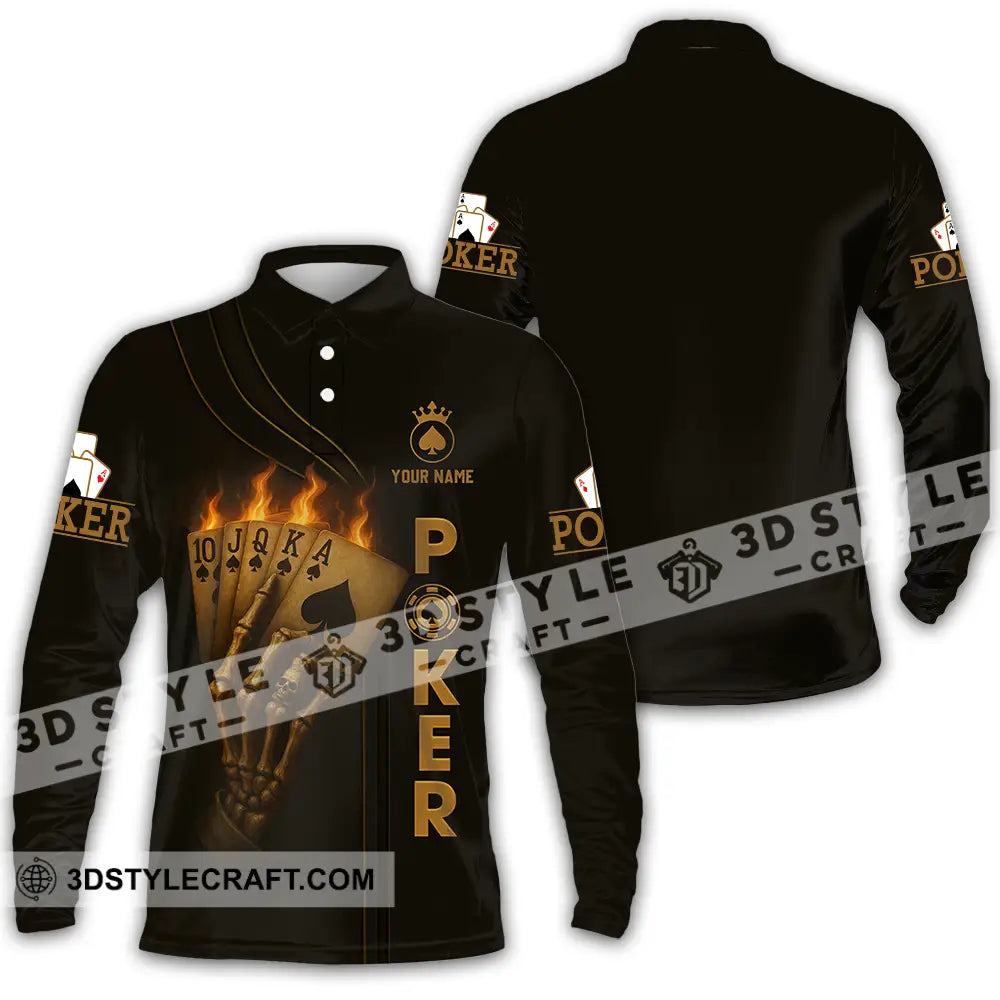 Unisex Shirt - Custom Poker Shirt Long Sleeve Polo / S T-shirt