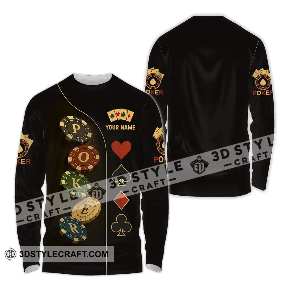 Unisex Shirt - Custom Poker Shirt Long Sleeve Shirt / S T-shirt