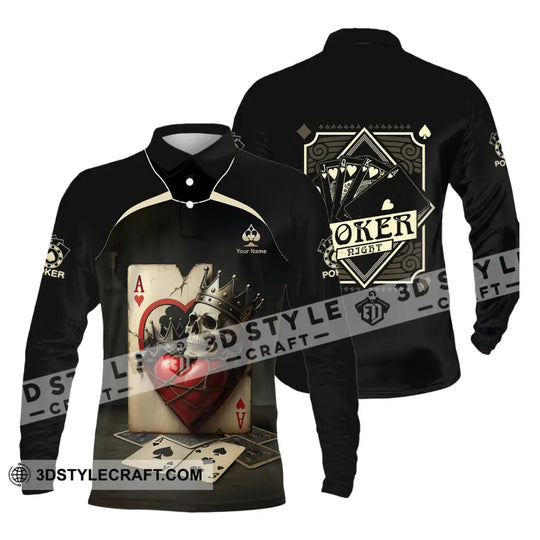 Unisex Shirt - Custom Poker Lover Shirt, Skeleton Poker Cards style option 3