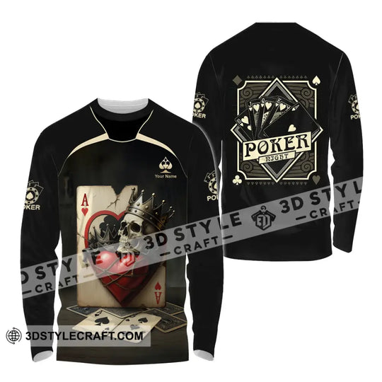 Unisex Shirt - Custom Poker Lover Shirt, Skeleton Poker Cards style option 4