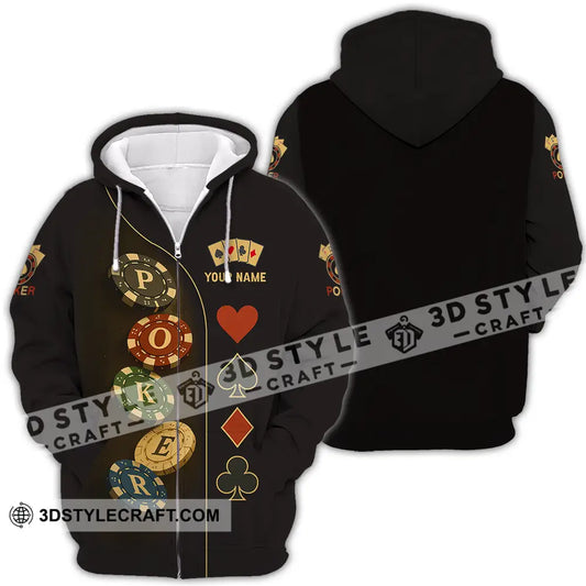 Unisex Shirt - Custom Poker Shirt Zipper Hoodie / S T-shirt