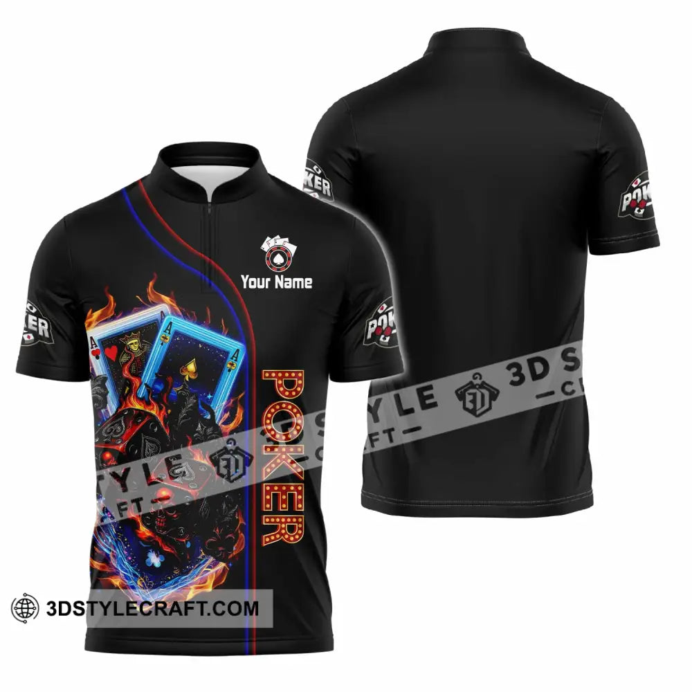 Unisex Shirt - Custom Poker Shirt - Zipper Polo Shirt / S - T-shirt