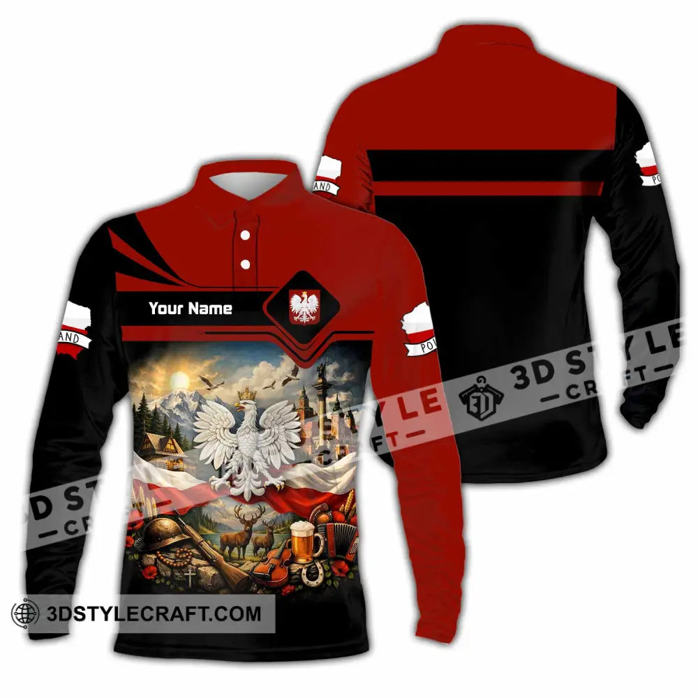 Unisex Shirt - Custom Poland Shirt - Long Sleeve Polo / S - T-shirt