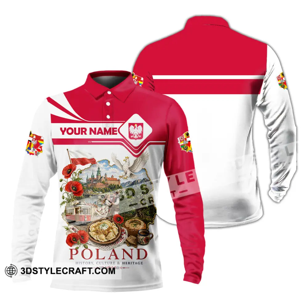 Unisex Shirt - Custom Poland Shirt - Long Sleeve Polo / S - T-shirt