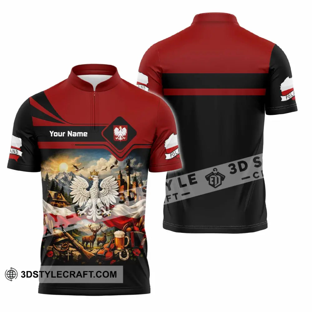 Unisex Shirt - Custom Poland Shirt - Zipper Polo Shirt / S - T-shirt