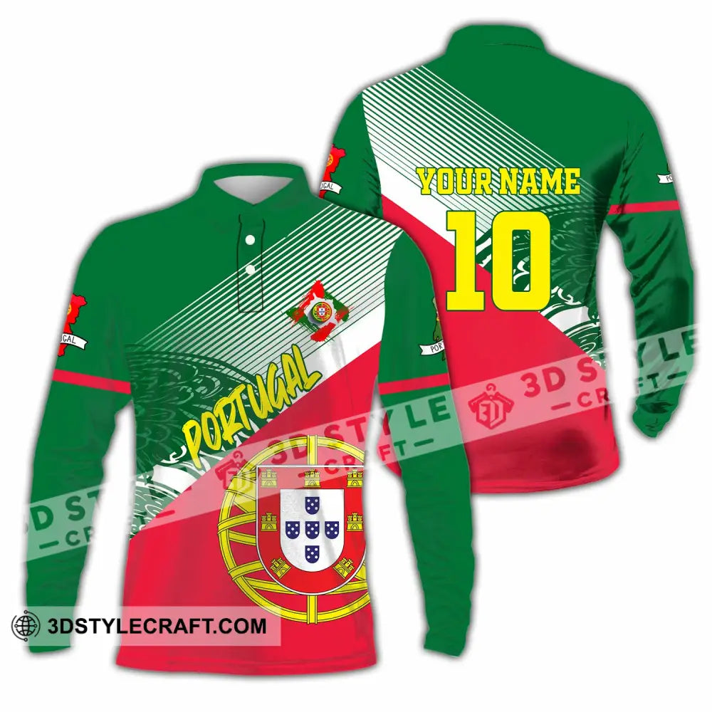 Unisex Shirt - Custom Portugal 3D Shirt Long Sleeve Polo / S T-shirt