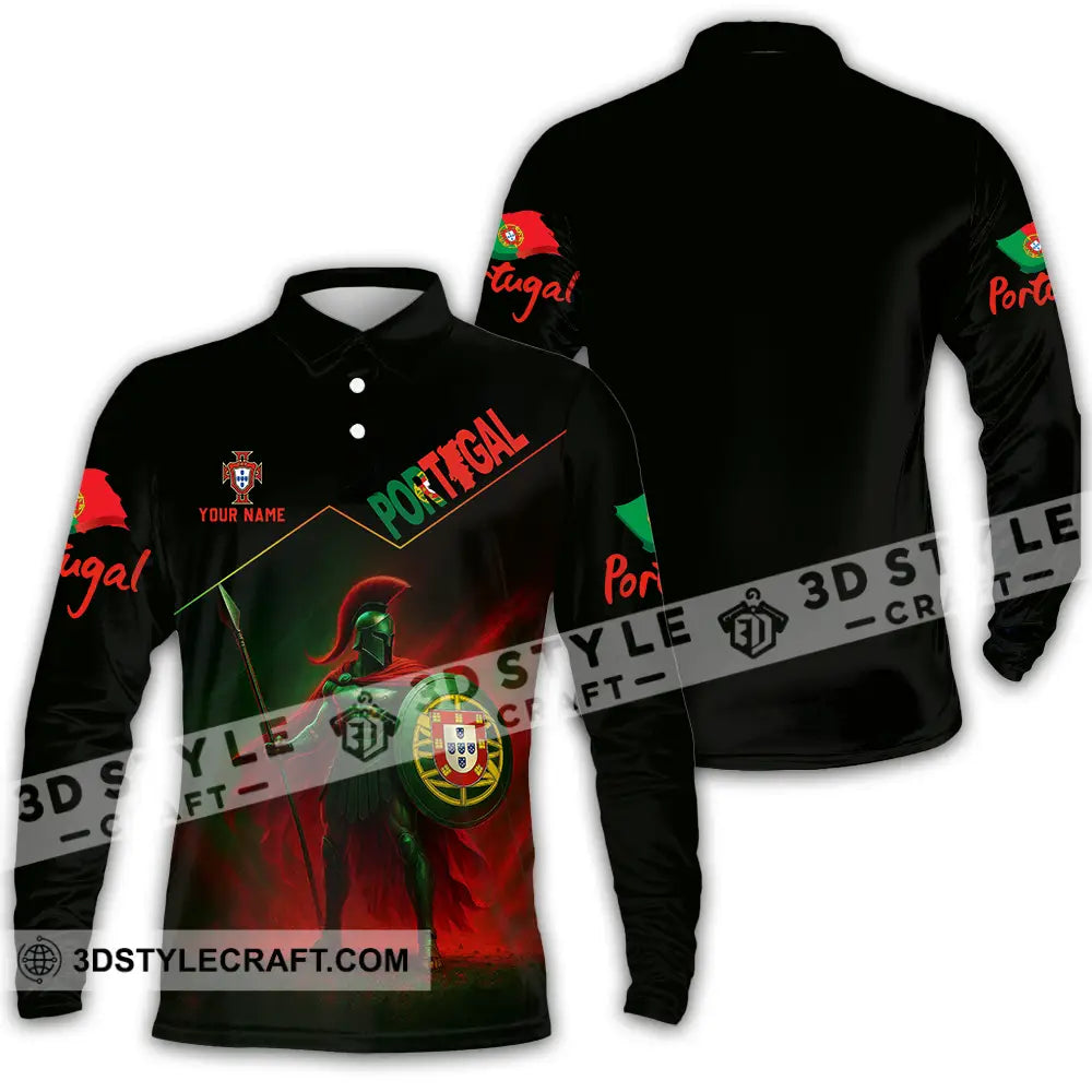 Unisex Shirt - Custom Portugal Warrior Shirt Long Sleeve Polo / S T-shirt