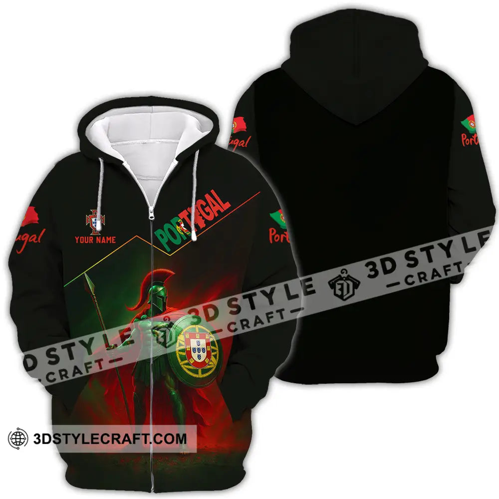 Unisex Shirt - Custom Portugal Warrior Shirt Zipper Hoodie / S T-shirt