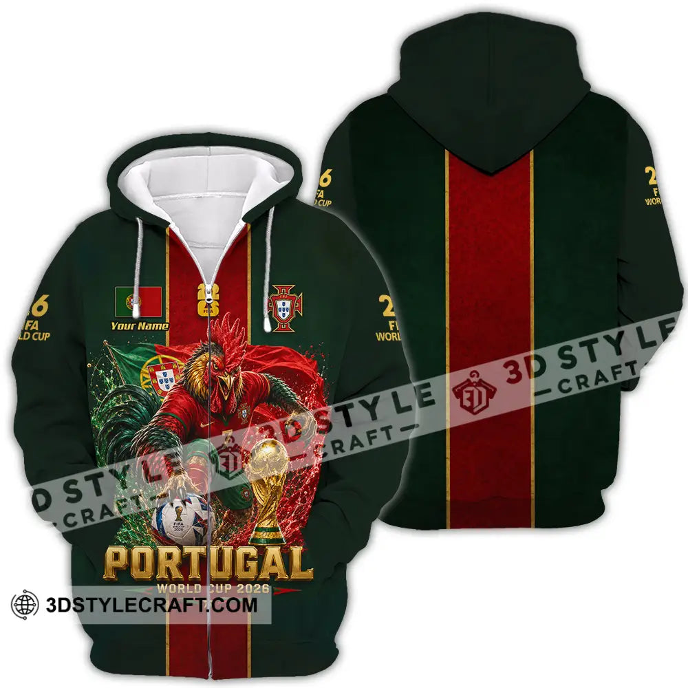 Unisex Shirt - Custom Portugal World Cup 2026 Shirt - Zipper Hoodie / S - T-shirt