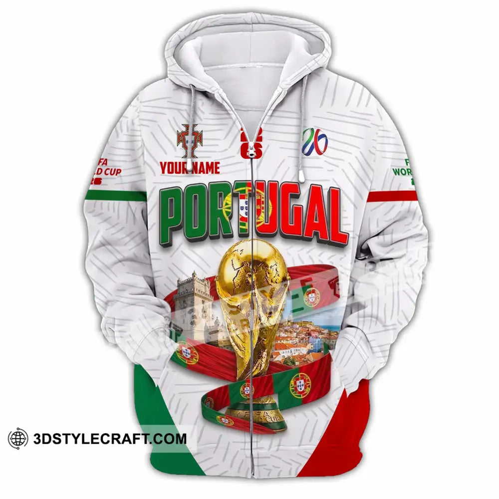 Unisex Shirt - Custom Portugal World Cup 2026 Shirt - Zipper Hoodie / S - T-shirt
