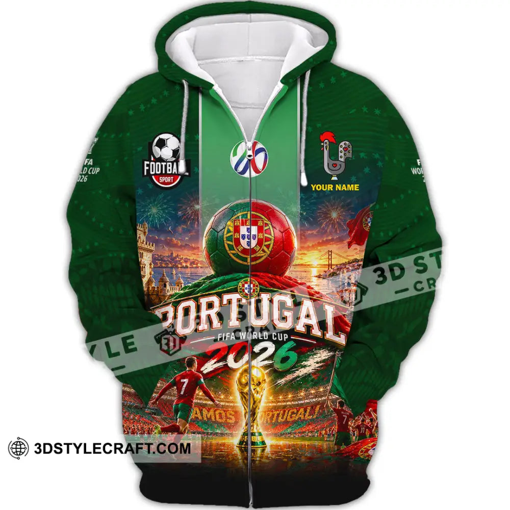Unisex Shirt - Custom Portugal World Cup 2026 Shirt - Zipper Hoodie / S - T-shirt