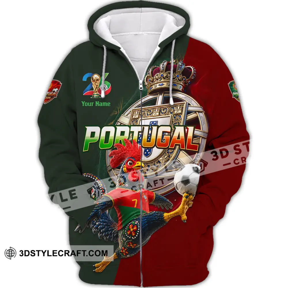 Unisex Shirt - Custom Portugal World Cup 2026 Shirt - Zipper Hoodie / S - T-shirt