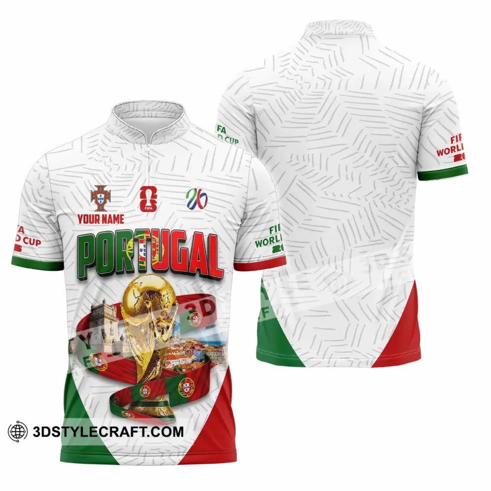 Unisex Shirt - Custom Portugal World Cup 2026 Shirt - Zipper Polo Shirt / S - T-shirt