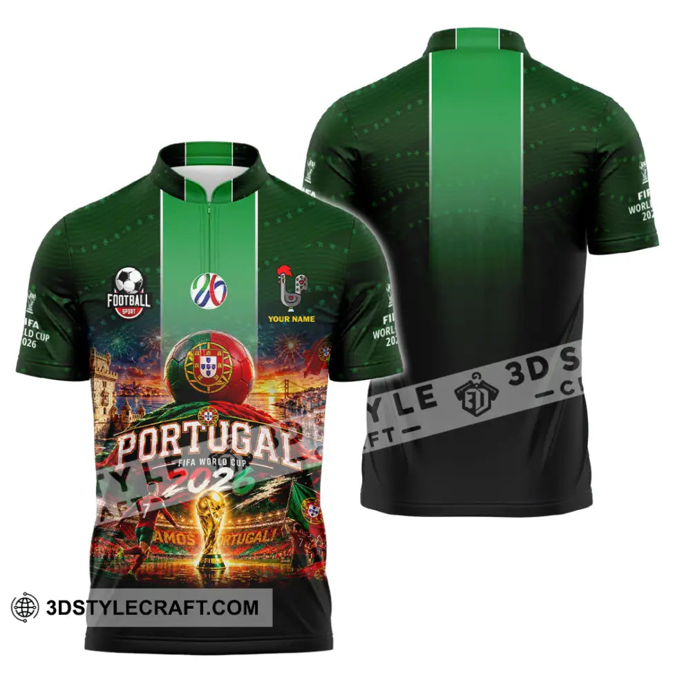 Unisex Shirt - Custom Portugal World Cup 2026 Shirt - Zipper Polo Shirt / S - T-shirt