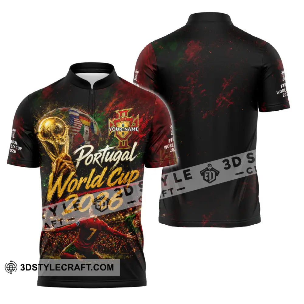 Unisex Shirt - Custom Portugal World Cup 2026 Shirt - Zipper Polo Shirt / S - T-shirt