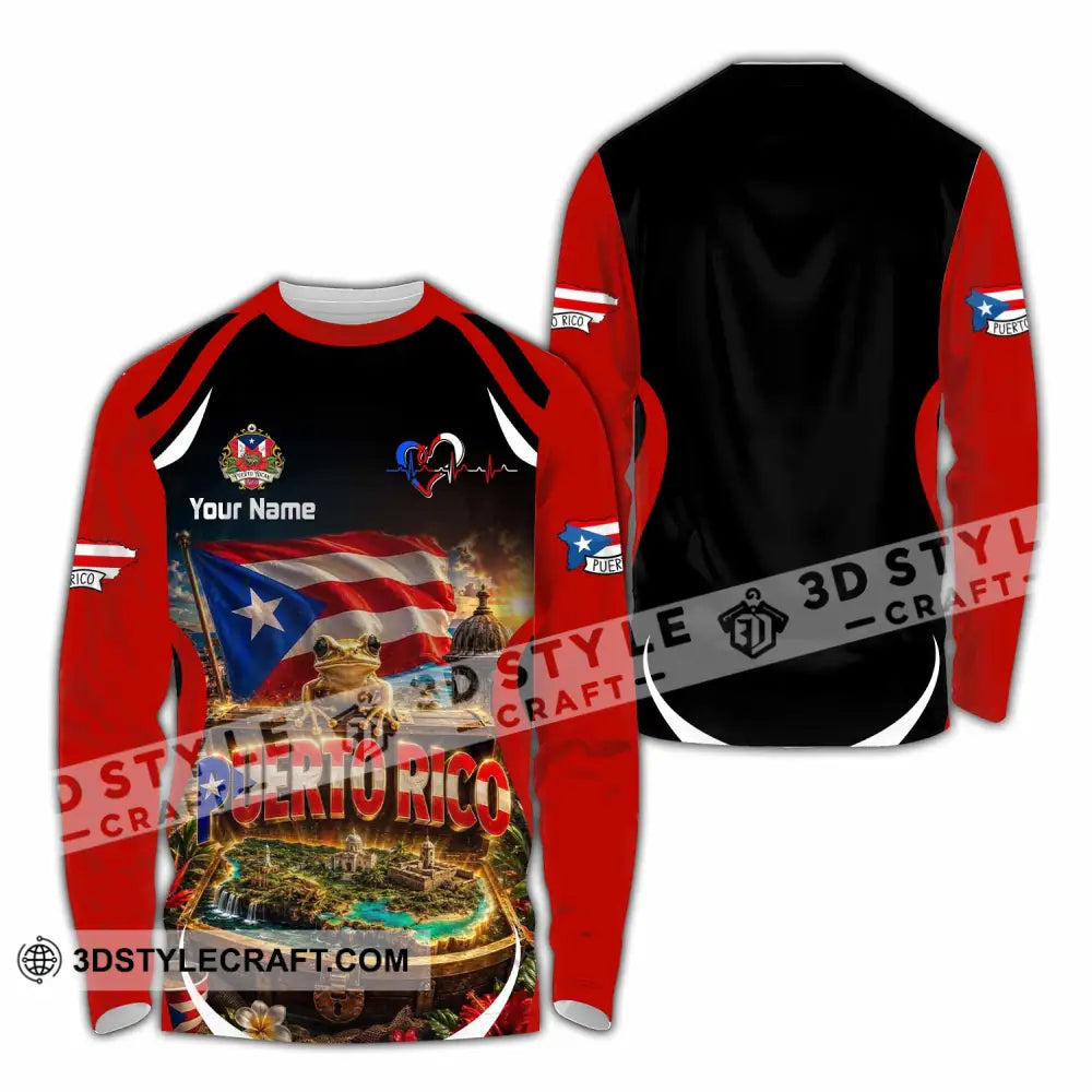 Unisex Shirt - Custom Puerto Rico Shirt - Long Sleeve Shirt / S - T-shirt