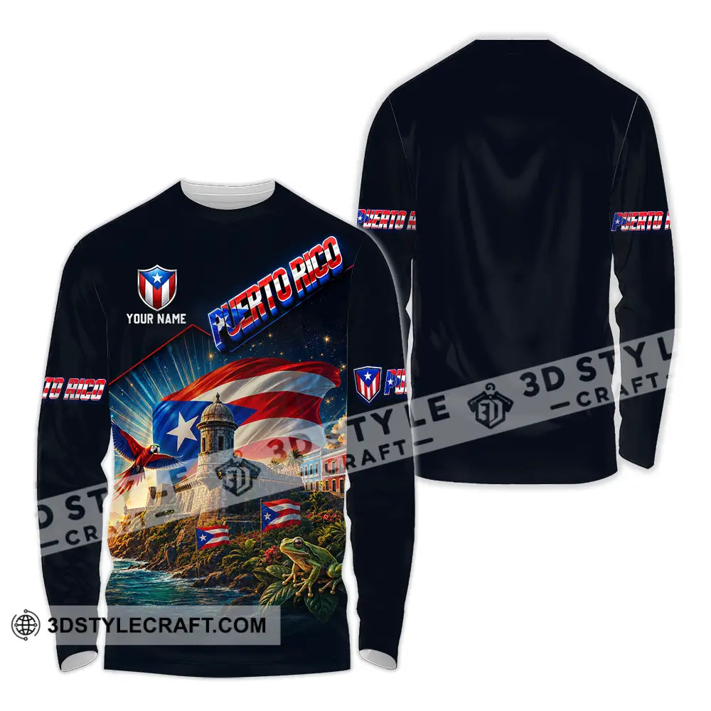 Unisex Shirt - Custom Puerto Rico Shirt - Long Sleeve Shirt / S - T-shirt