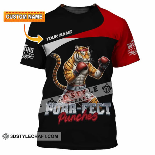 Unisex Shirt - Custom Purr-fect Punches Boxing 3D Shirt T-shirt