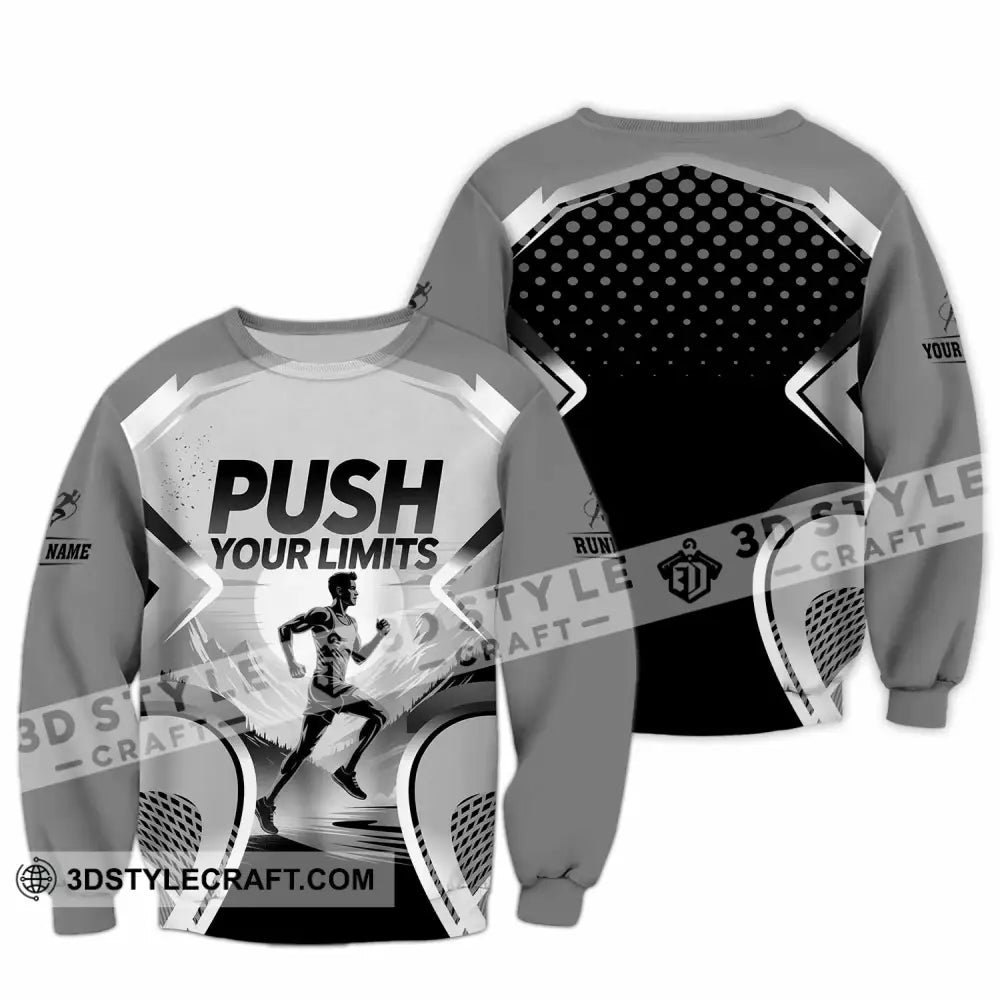 Unisex Shirt - Custom Push Your Limits Running 3D Shirt Long Sleeve / S T-shirt