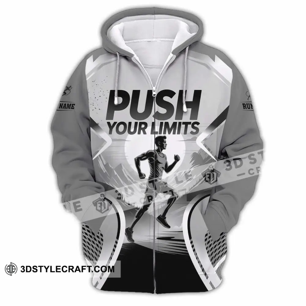 Unisex Shirt - Custom Push Your Limits Running 3D Shirt Zipper Hoodie / S T-shirt