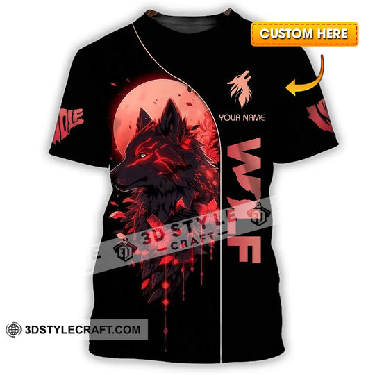Unisex Shirt - Custom Red Wolf 3D Shirt style option 1