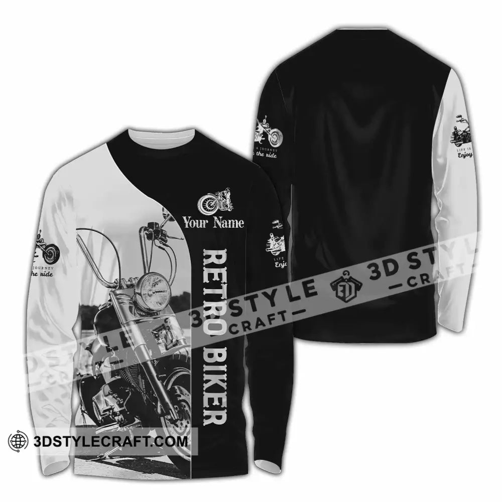 Unisex Shirt - Custom Retro Biker 3D Shirt - Long Sleeve Shirt / S - T-shirt