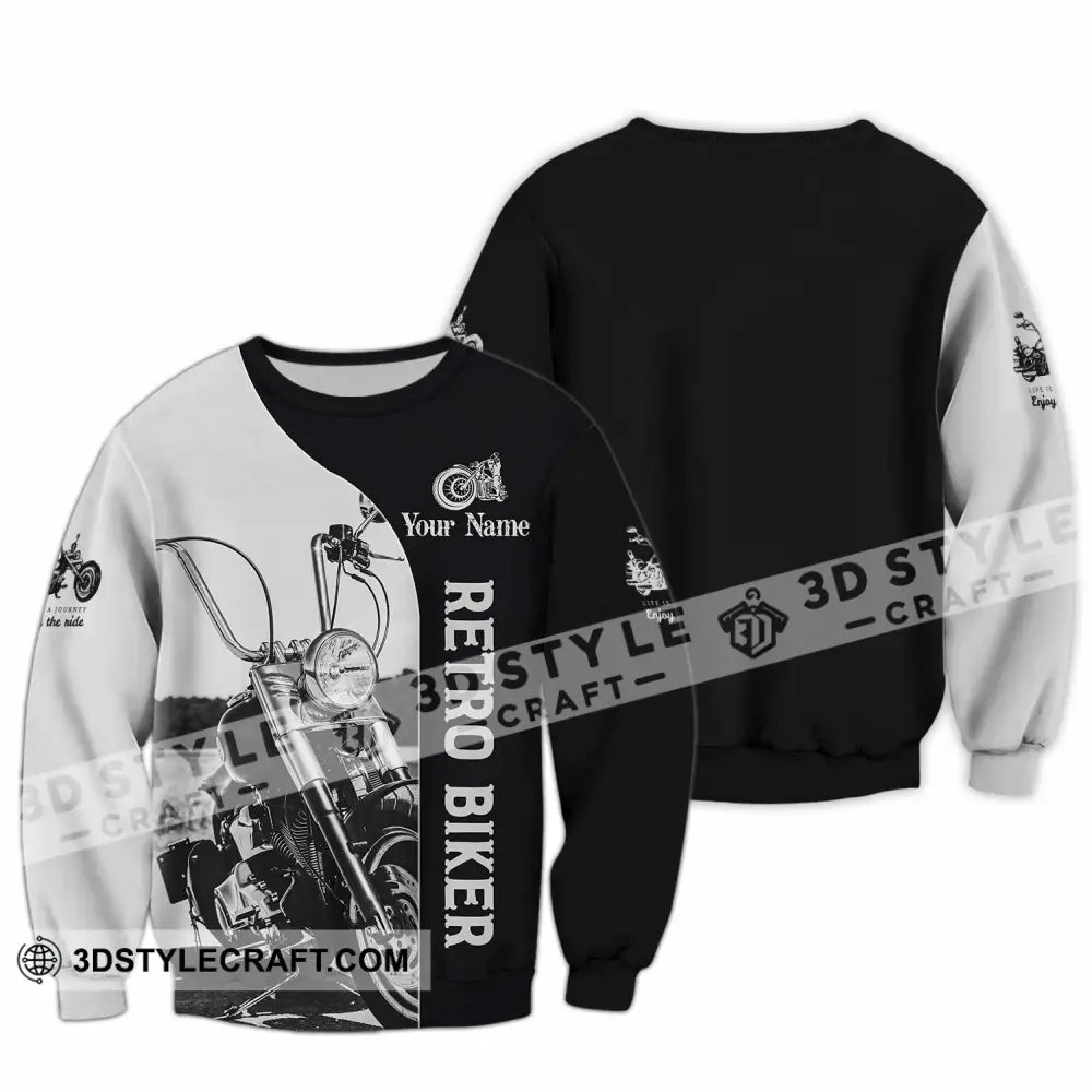 Unisex Shirt - Custom Retro Biker 3D Shirt - Long Sleeve / S - T-shirt