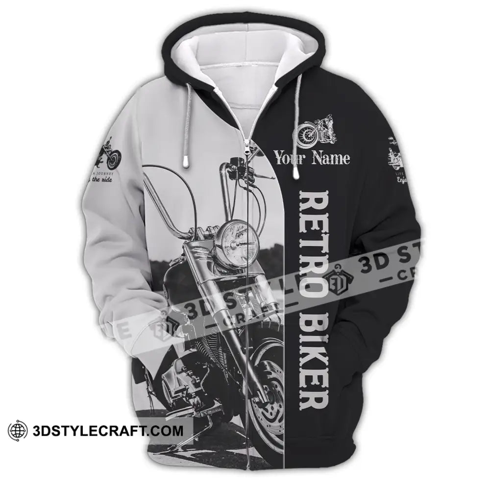 Unisex Shirt - Custom Retro Biker 3D Shirt - Zipper Hoodie / S - T-shirt