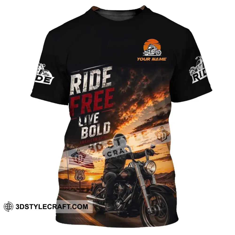 Unisex Shirt - Custom Ride Free Live Bold Shirt - T-Shirt / S - T-shirt