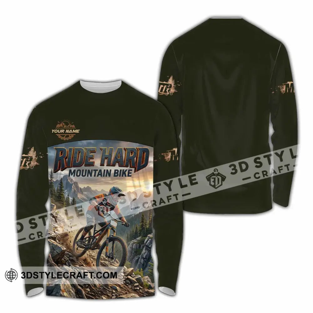 Unisex Shirt - Custom Ride Hard Mountain Bike Shirt - Long Sleeve Shirt / S - T-shirt