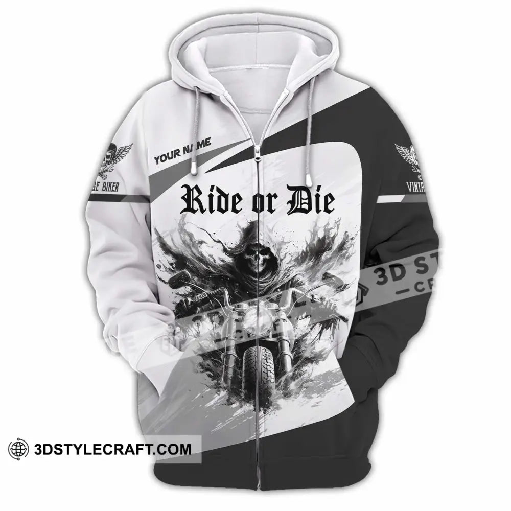 Unisex Shirt - Custom Ride Or Die 3D Shirt Zipper Hoodie / S T-shirt
