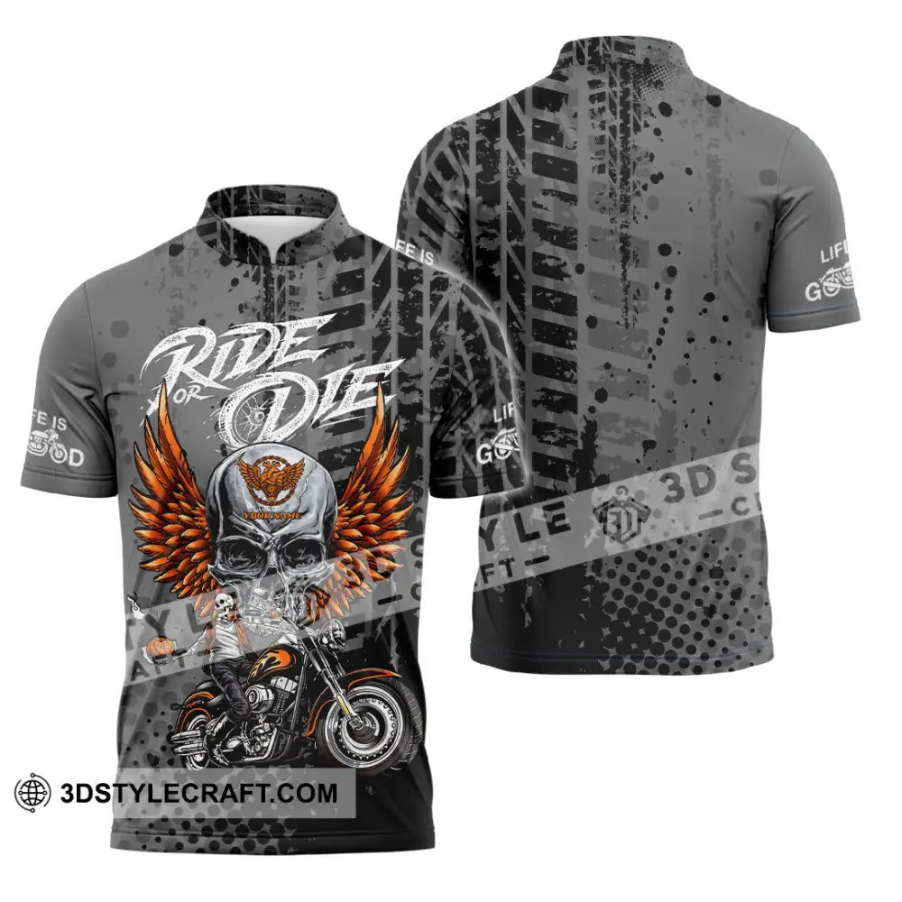 Unisex Shirt - Custom Ride Or Die 3D Shirt - Zipper Polo Shirt / S - T-shirt