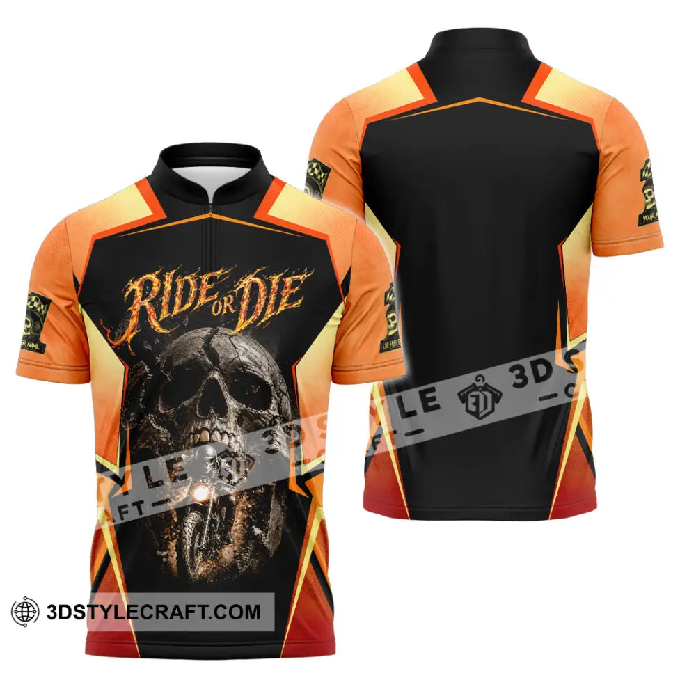 Unisex Shirt - Custom Ride Or Die 3D Shirt - Zipper Polo Shirt / S - T-shirt