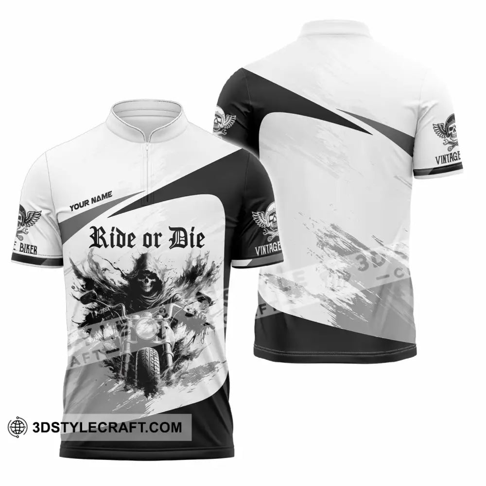 Unisex Shirt - Custom Ride Or Die 3D Shirt Zipper Polo Shirt / S T-shirt