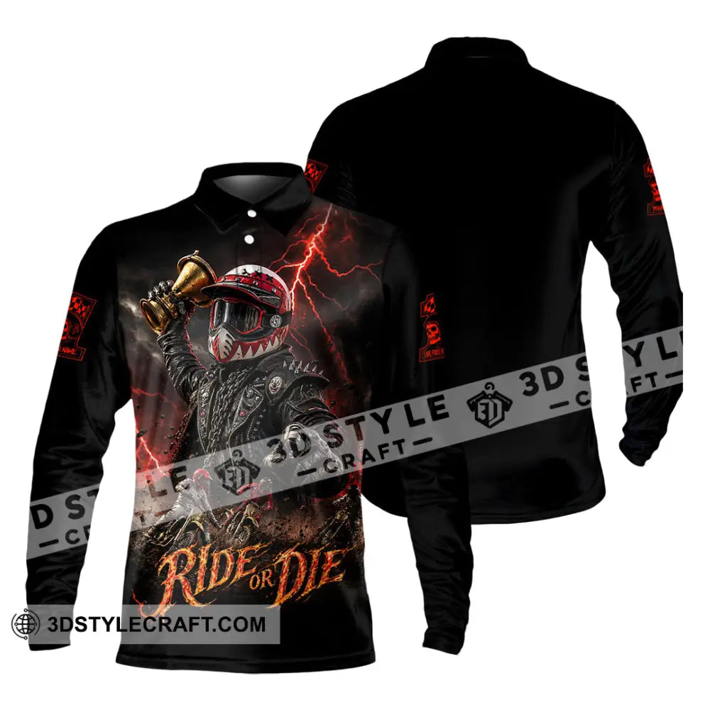 Unisex Shirt - Custom Ride Or Die Shirt - Long Sleeve Polo / S - T-shirt