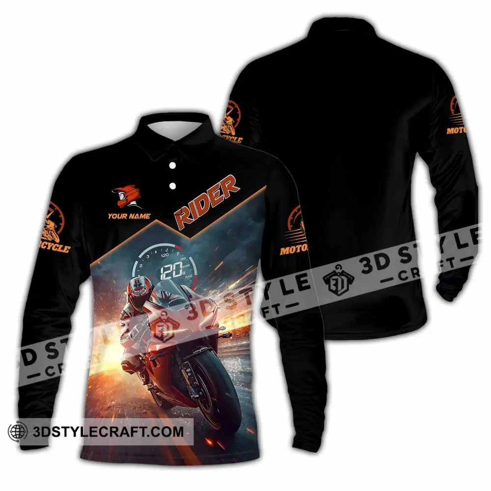 Unisex Shirt - Custom Rider 3D Shirt Long Sleeve Polo / S T-shirt