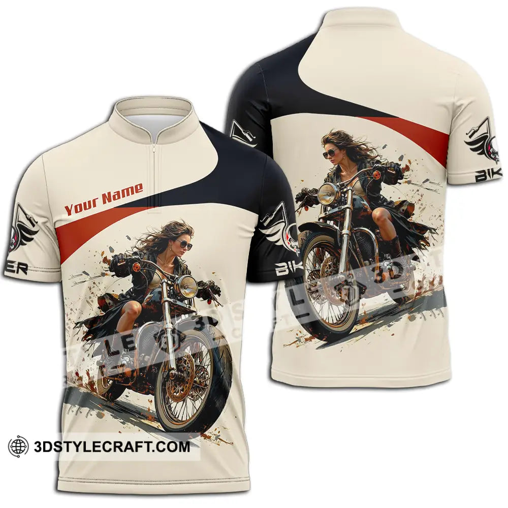 Unisex Shirt - Custom Rider 3D Shirt - Zipper Polo Shirt / S - T-shirt