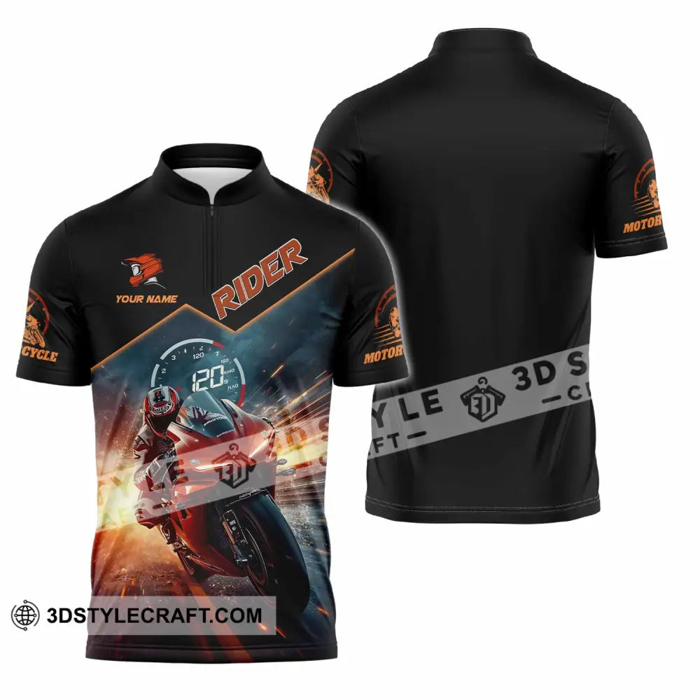 Unisex Shirt - Custom Rider 3D Shirt Zipper Polo Shirt / S T-shirt