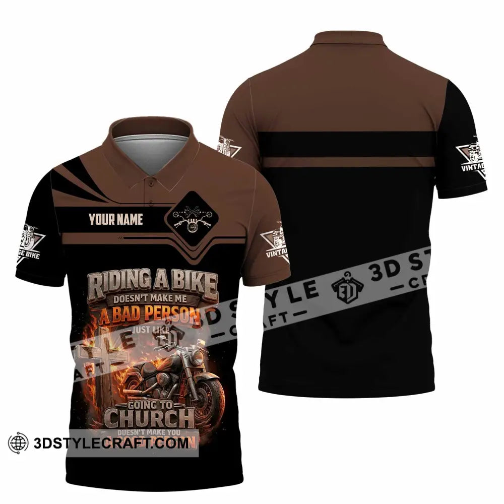 Unisex Shirt - Custom Riding A Bike 3D Shirt Polo Shirt / S T-shirt