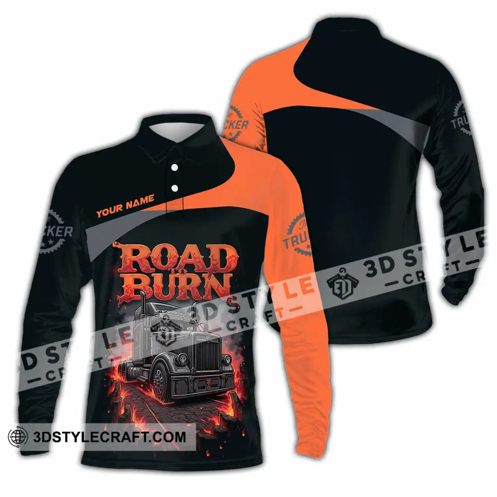 Unisex Shirt - Custom Road Born 3D Shirt Long Sleeve Polo / S T-shirt