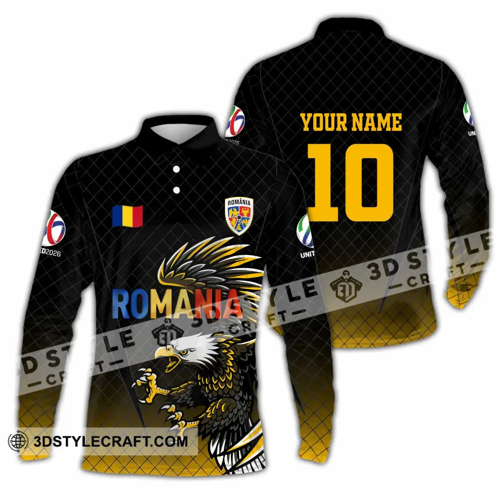 Unisex Shirt - Custom Romania 3D Shirt Long Sleeve Polo / S T-shirt