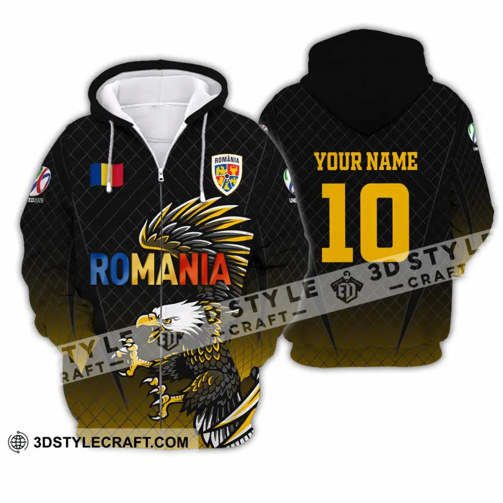 Unisex Shirt - Custom Romania 3D Shirt Zipper Hoodie / S T-shirt