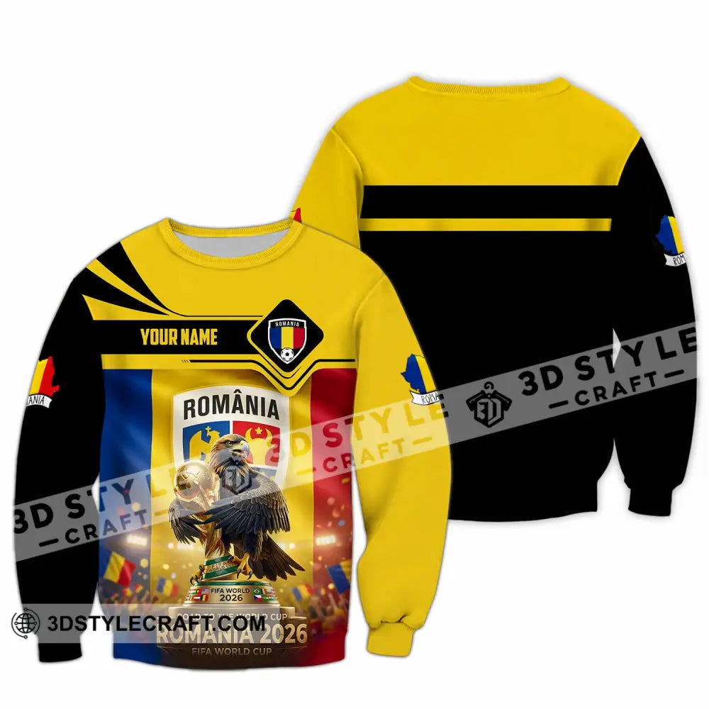 Unisex Shirt - Custom Romania World Cup 2026 3D Shirt Long Sleeve / S T-shirt