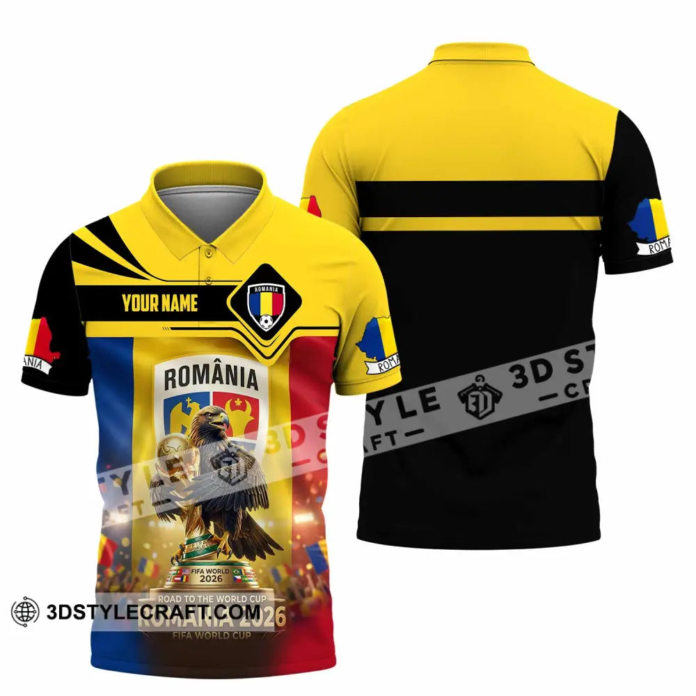 Unisex Shirt - Custom Romania World Cup 2026 3D Shirt Polo Shirt / S T-shirt