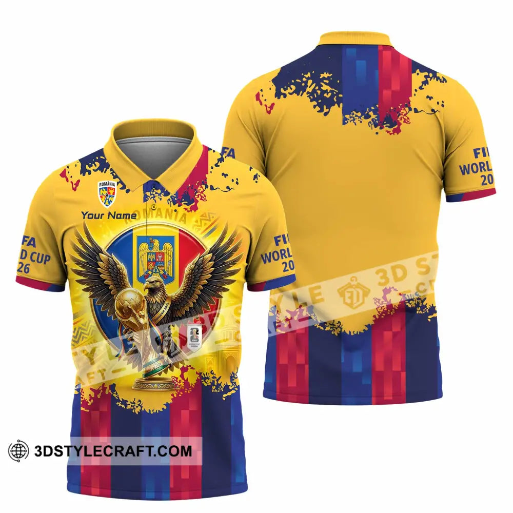 Unisex Shirt - Custom Romania World Cup 2026 3D Shirt Polo Shirt / S T-shirt