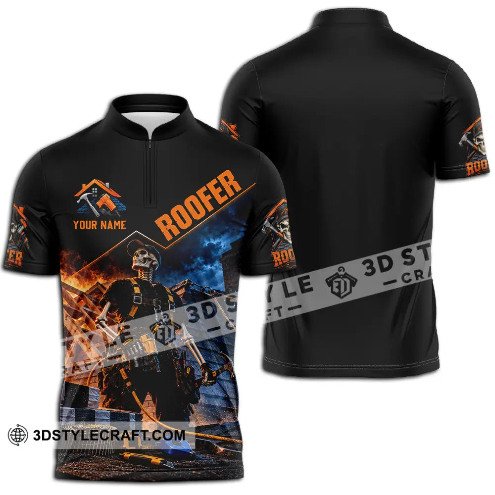 Unisex Shirt - Custom Roofer Shirt - Zipper Polo Shirt / S - T-shirt