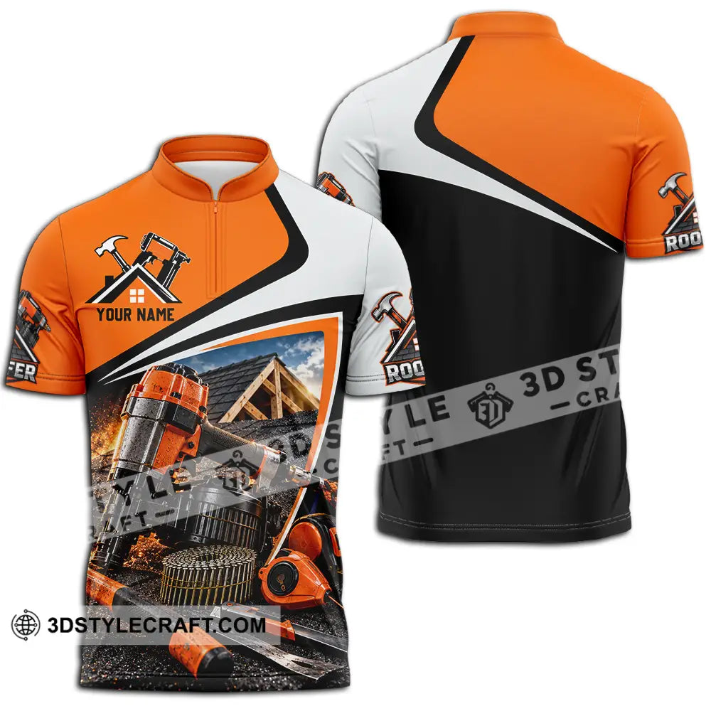 Unisex Shirt - Custom Roofer Shirt - Zipper Polo Shirt / S - T-shirt