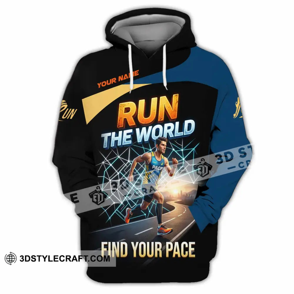 Unisex Shirt - Custom Run The World Find Your Pace Shirt - Hoodie / S - T-shirt