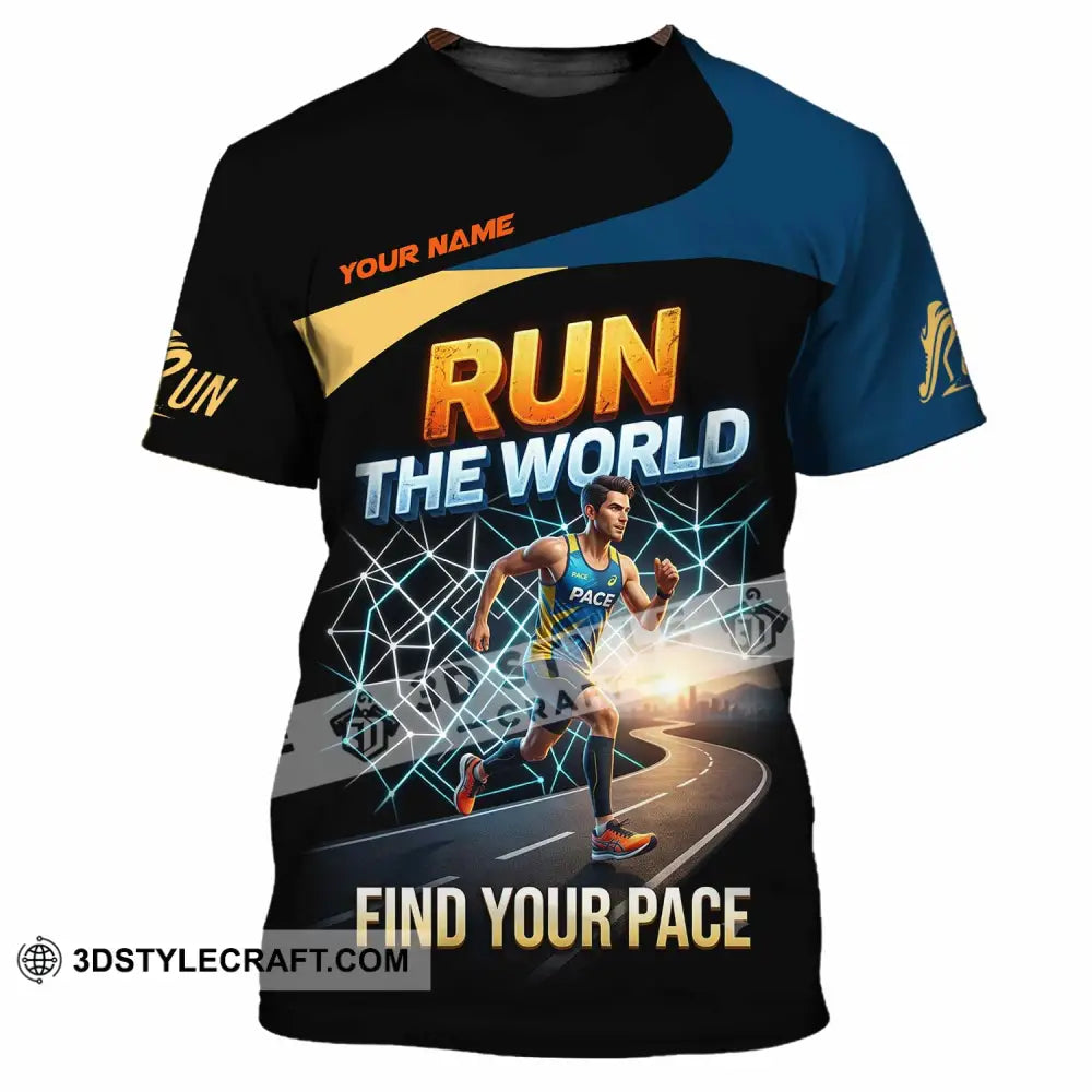 Unisex Shirt - Custom Run The World Find Your Pace Shirt - T-Shirt / S - T-shirt